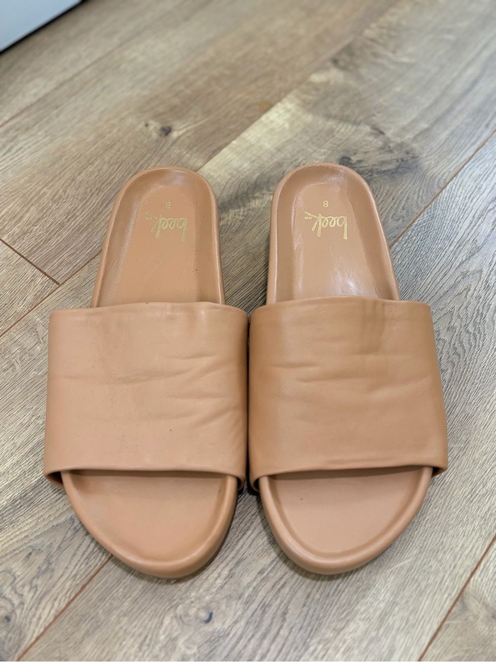 Size 8 - beek pelican leather platform sandal in honey - Picture 2 of 10